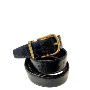 MORESCHI Sanremo Genuine Ostrich Leather Black Belt 40